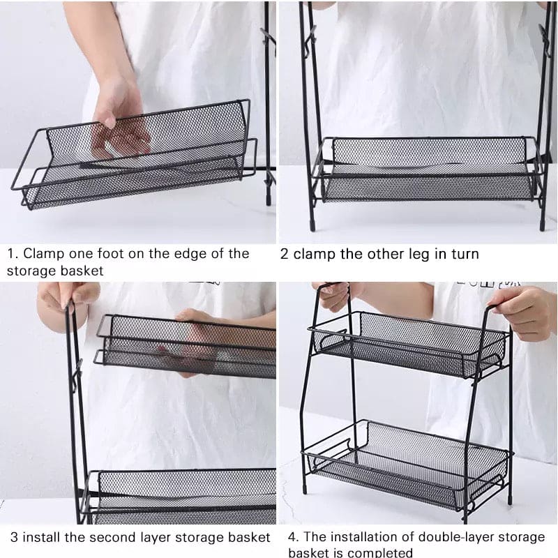 Smart Iron Storage Rack, Cosmetic Makeup Basket, Iron Spice Seasoning Rack, Shelf Kitchen Tableware Organizing Rack Smart Iron Storage Rack, Cosmetic Makeup Basket, Iron Spice Seasoning Rack, Shelf Kitchen Tableware Organizing Rack